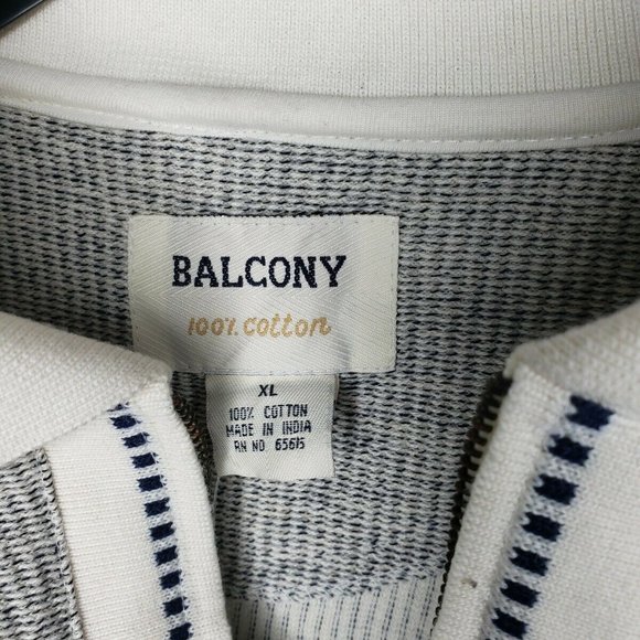 Balcony %100 Cotton Long Sleeve 1/4 Zip Shirt - Picture 3 of 9